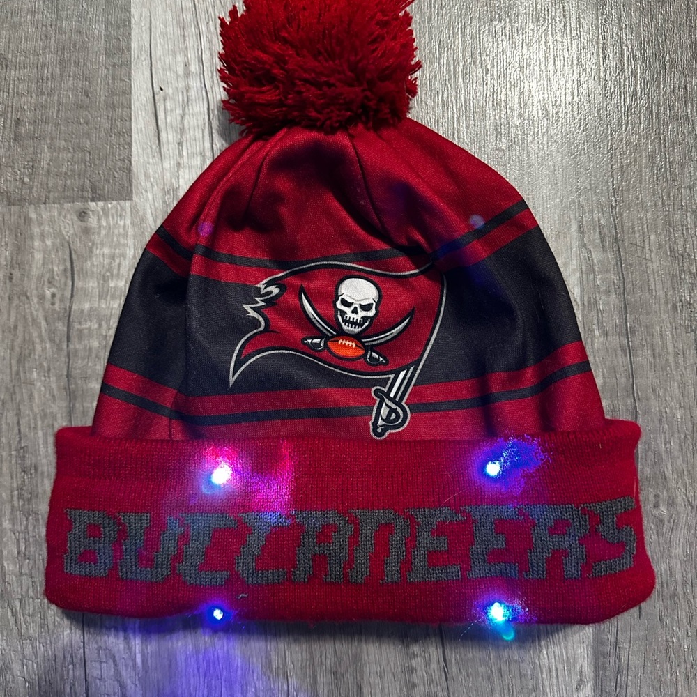 Red Buccaneers Beanie with Lights